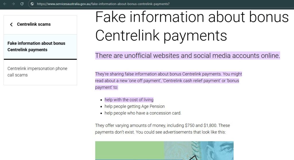 Centrelink Bonus Payment Rumors